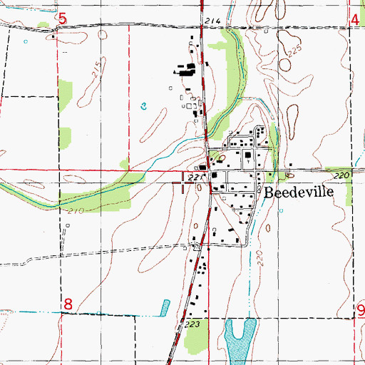 Topographic Map of Town of Beedeville, AR