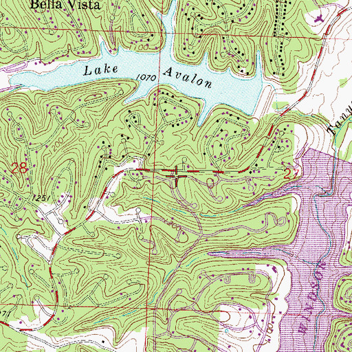 Topographic Map of Town of Bella Vista, AR