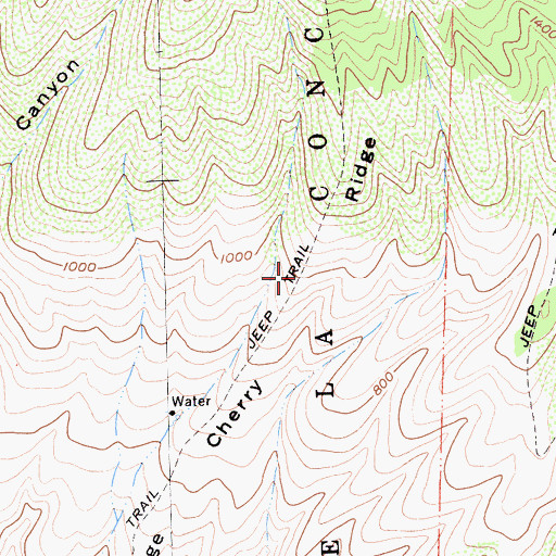 Topographic Map of Cherry Ridge, CA
