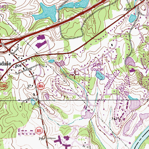 Topographic Map of Town of Bermuda Run, NC
