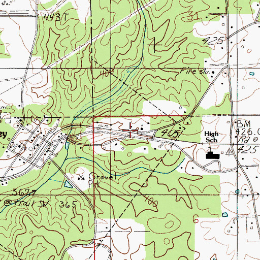 Topographic Map of Town of Billingsley, AL