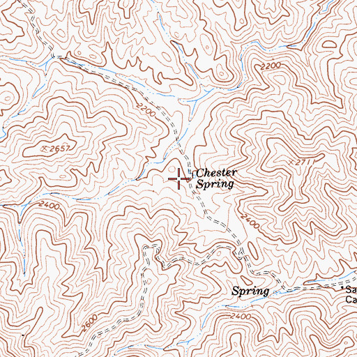 Topographic Map of Chester Spring, CA