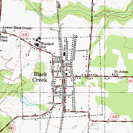 Topographic Map of Town of Black Creek, NC
