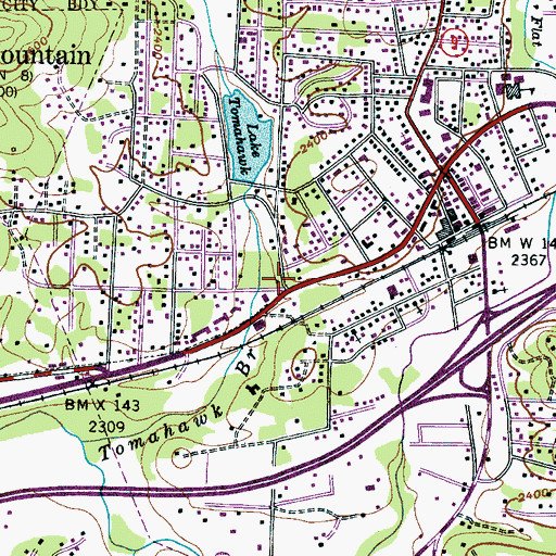 Topographic Map of Town of Black Mountain, NC