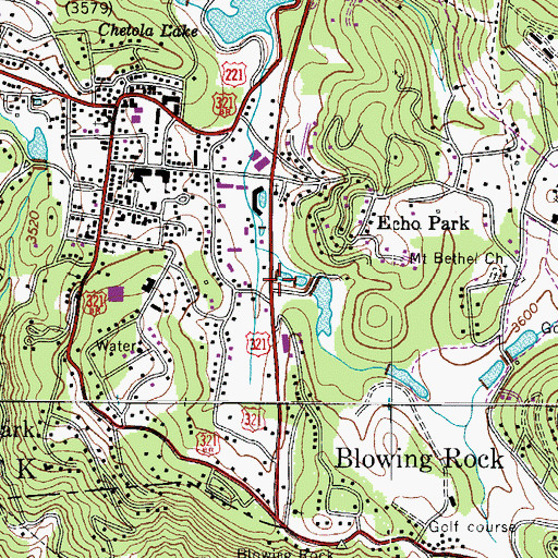 Topographic Map of Town of Blowing Rock, NC