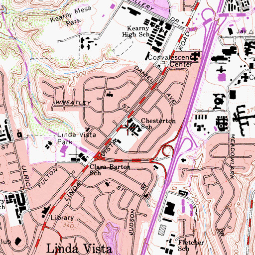 Topographic Map of Chesterton Elementary School, CA