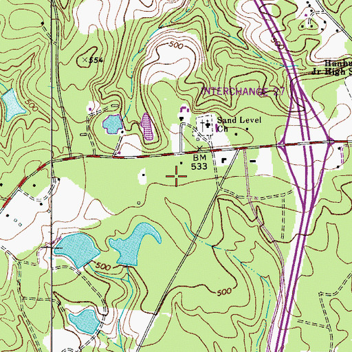 Topographic Map of Town of Blythewood, SC