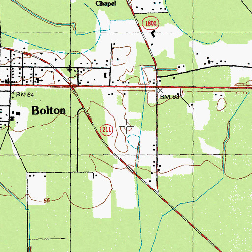 Topographic Map of Town of Bolton, NC