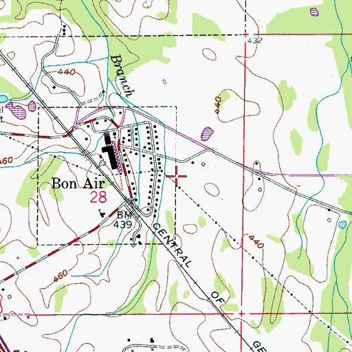 Topographic Map of Town of Bon Air, AL