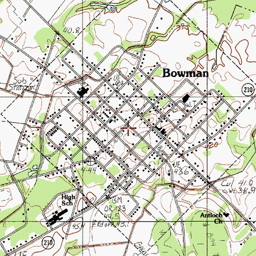 Topographic Map of Town of Bowman, SC