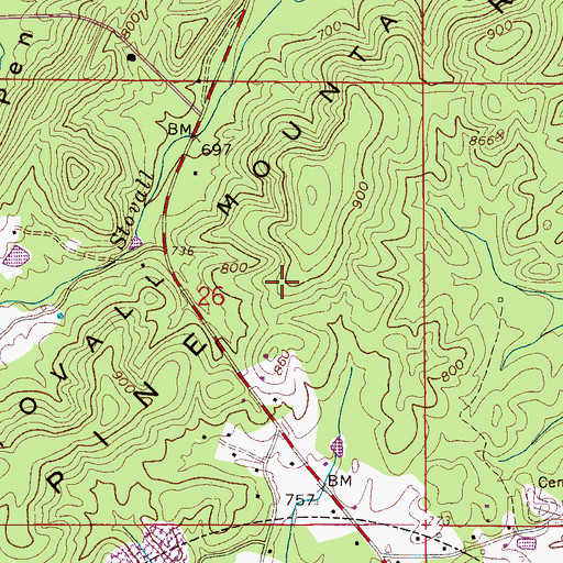 Topographic Map of Town of Branchville (historical), AL