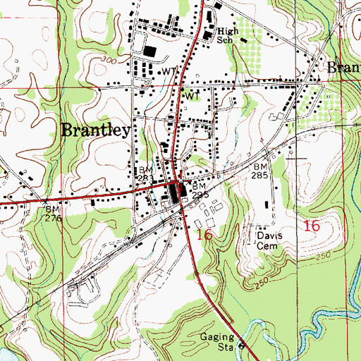Topographic Map of Town of Brantley, AL