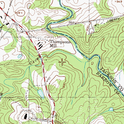 Topographic Map of Town of Braselton, GA