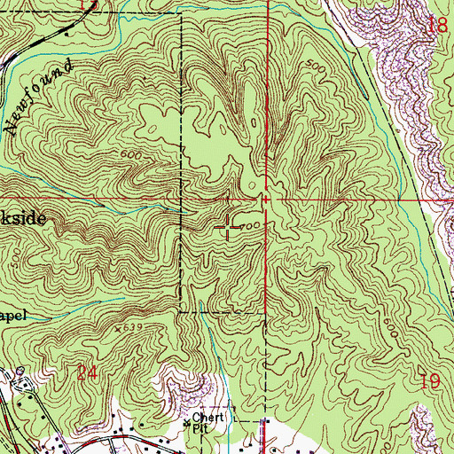 Topographic Map of Town of Brookside, AL