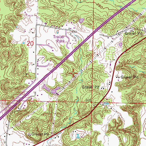Topographic Map of Town of Caddo Valley, AR