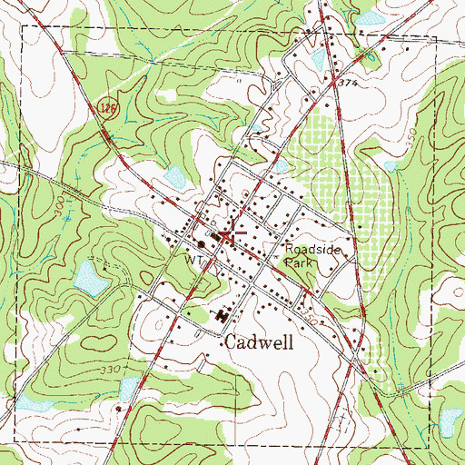 Topographic Map of Town of Cadwell, GA