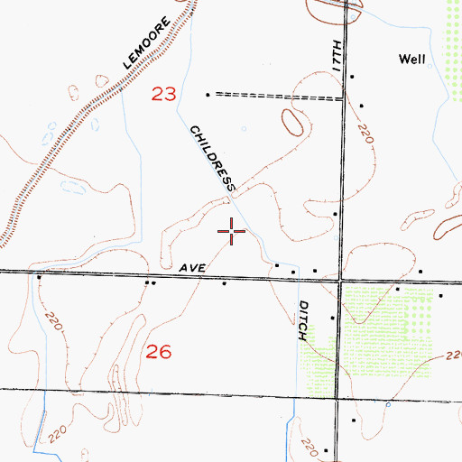 Topographic Map of Childress Ditch, CA