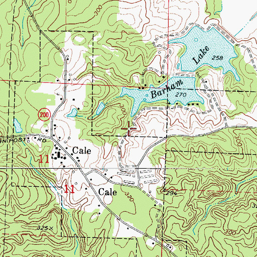 Topographic Map of Town of Cale, AR