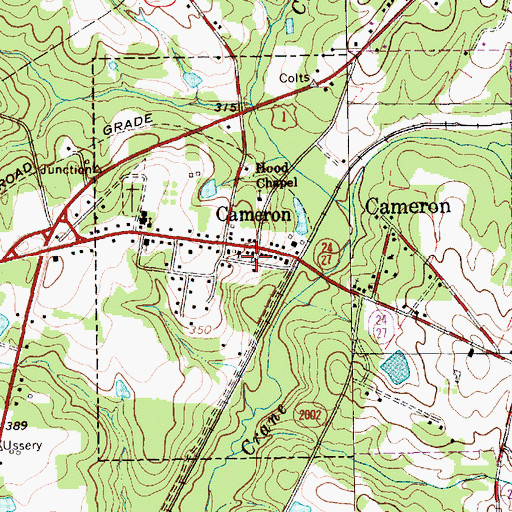 Topographic Map of Town of Cameron, NC