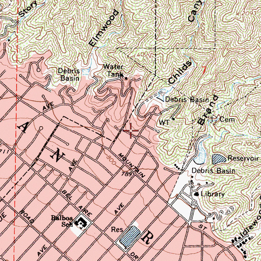 Topographic Map of Childs Canyon, CA