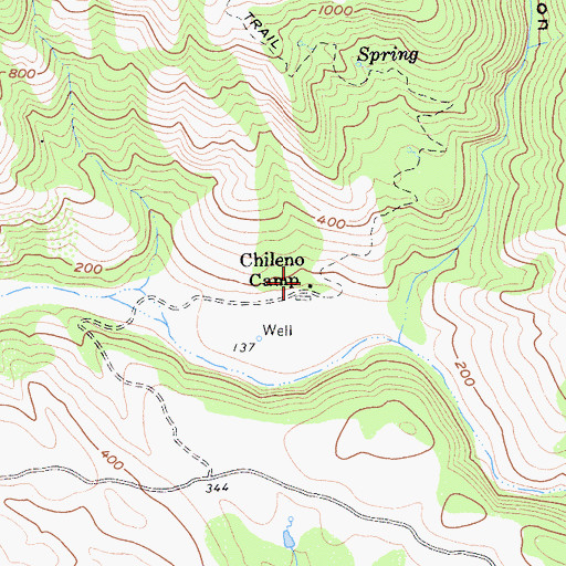 Topographic Map of Chileno Camp, CA