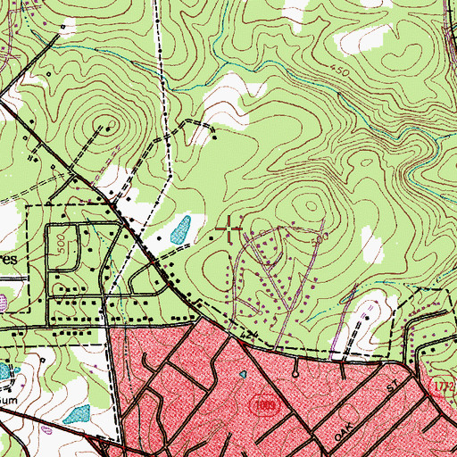 Topographic Map of Town of Carrboro, NC