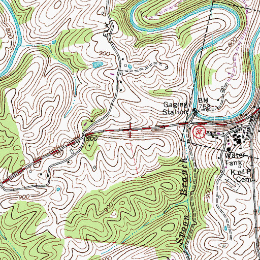 Topographic Map of City of Sadieville, KY