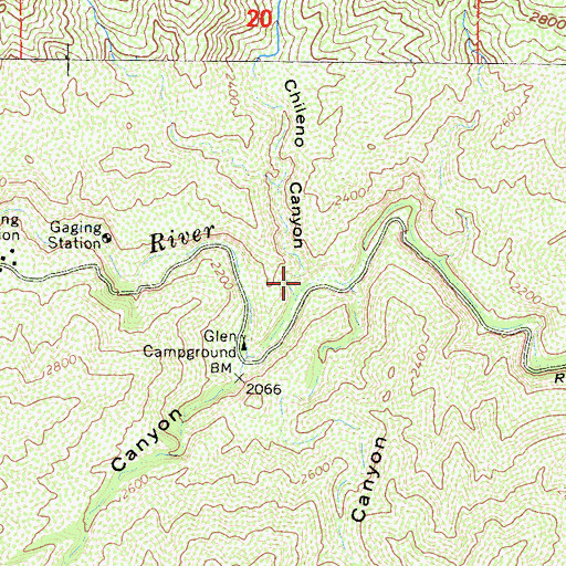 Topographic Map of Chileno Canyon, CA