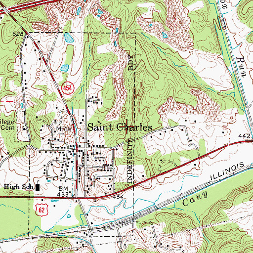 Topographic Map of City of Saint Charles, KY