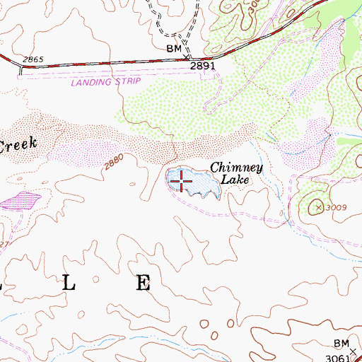 Topographic Map of Chimney Lake, CA