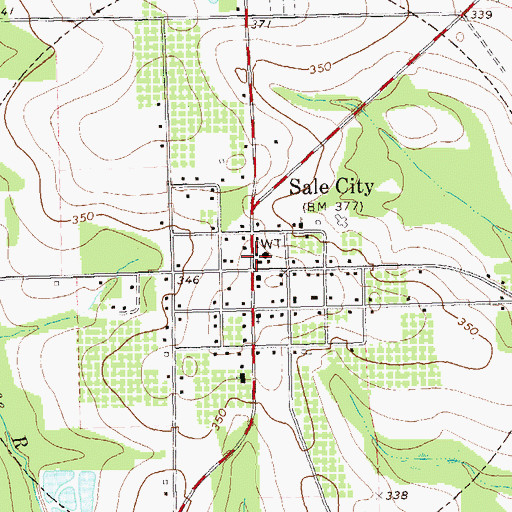 Topographic Map of City of Sale City, GA