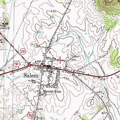 Topographic Map of City of Salem, KY