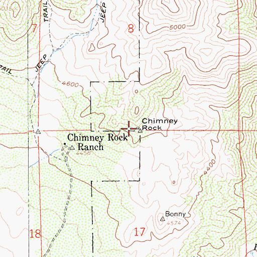 Topographic Map of Chimney Rock, CA
