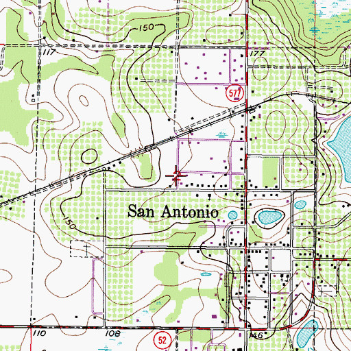 Topographic Map of City of San Antonio, FL