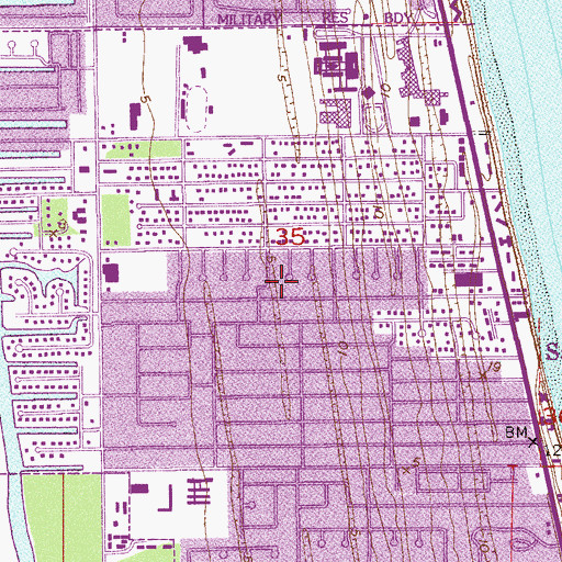 Topographic Map of City of Satellite Beach, FL