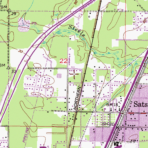 Topographic Map of City of Satsuma, AL