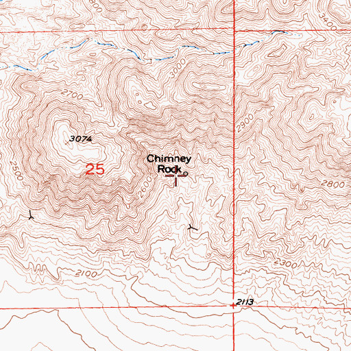 Topographic Map of Chimney Rock, CA