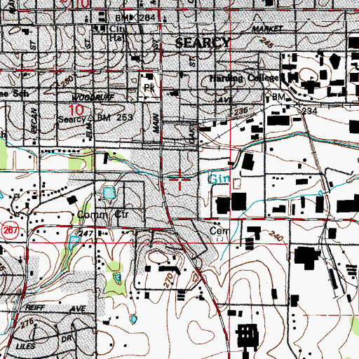 Topographic Map of City of Searcy, AR