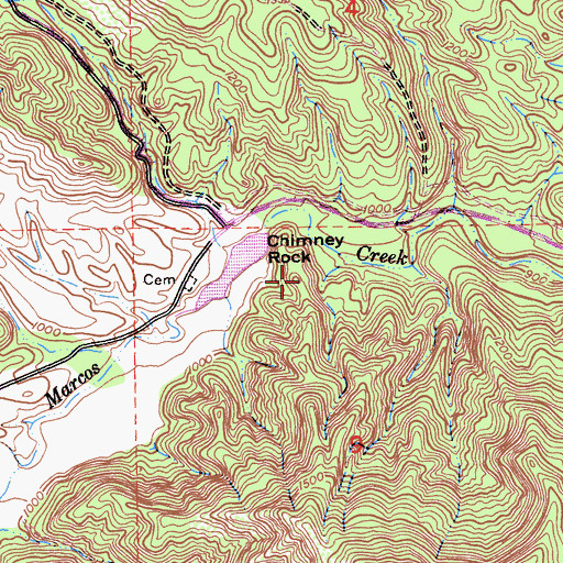 Topographic Map of Chimney Rock, CA