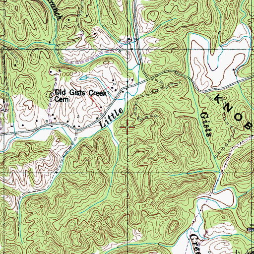 Topographic Map of City of Sevierville, TN