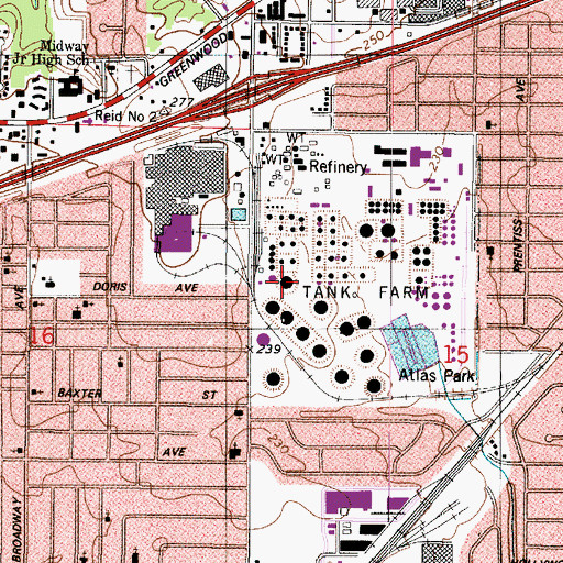 Topographic Map of City of Shreveport, LA