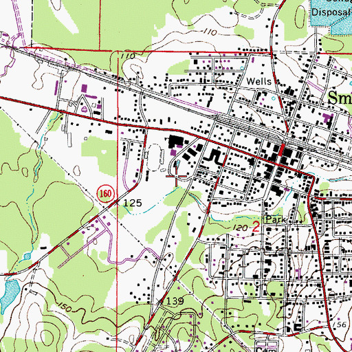 Topographic Map of City of Smackover, AR