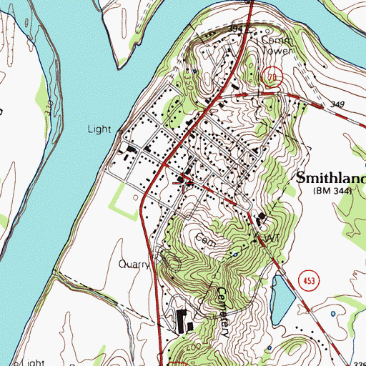 Topographic Map of City of Smithland, KY