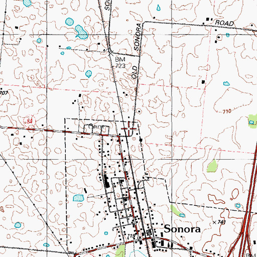 Topographic Map of City of Sonora, KY