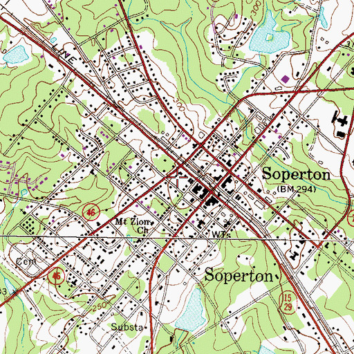 Topographic Map of City of Soperton, GA