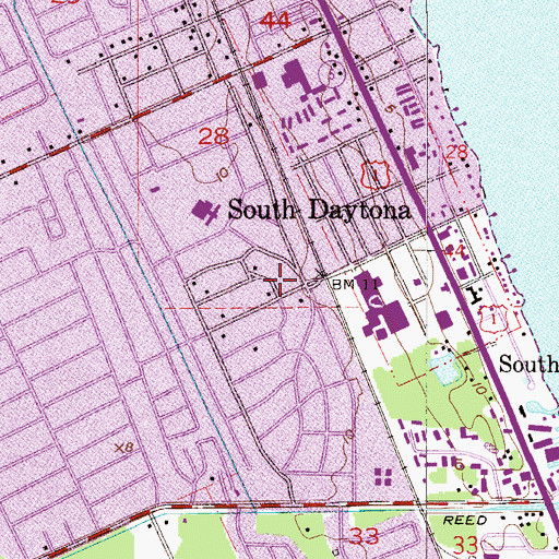 Topographic Map of City of South Daytona, FL