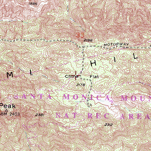 Topographic Map of China Flat, CA