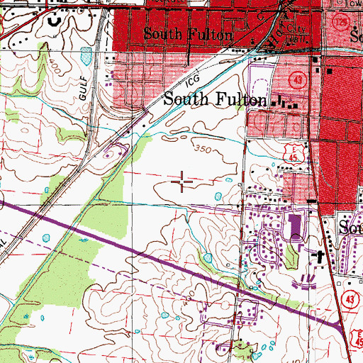 Topographic Map of City of South Fulton, TN