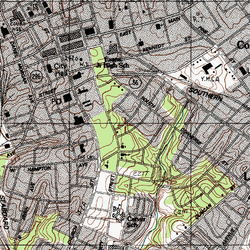 Topographic Map of City of Spartanburg, SC