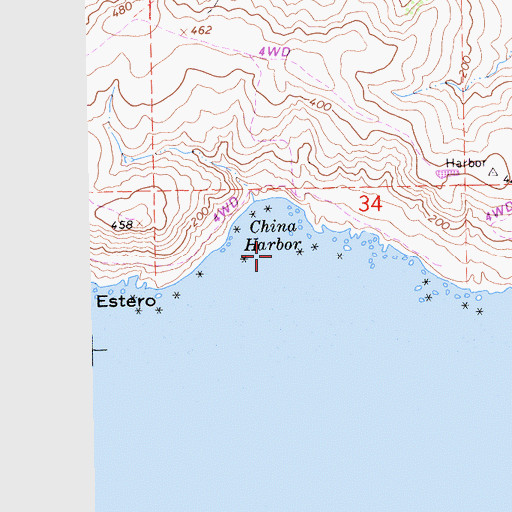Topographic Map of China Harbor, CA